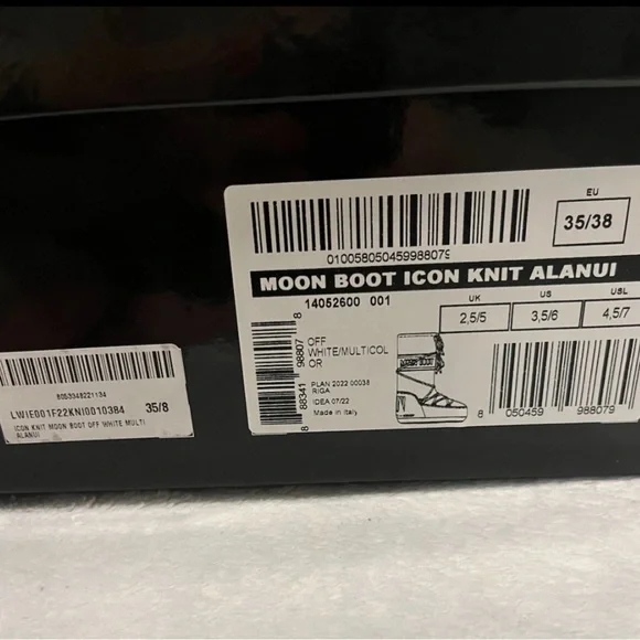 ALANUI X MOON BOOT Icon boots knit tan cream EU 38 US 7-8 sweater boho bead NEW - Picture 12 of 16